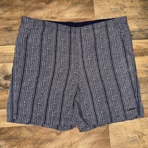 L.L. Bean Geometric Navy Blue Shorts See Measurements
